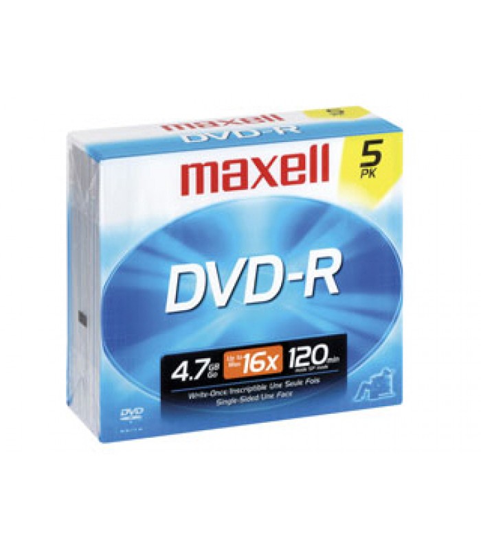 DVD-R de 4,7 Go de Maxell - Paquet de 5