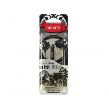 Maxell Classic Buds Stereo In-Ear Earbuds With Microphone & Remote (Black)