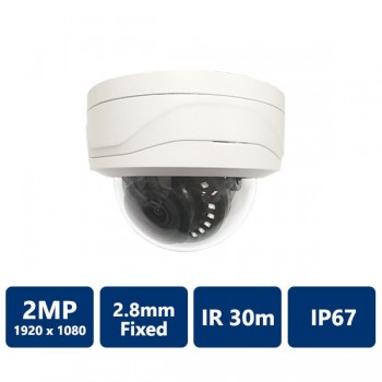 2MP HDCVI IR (Blanche) 30fps 1080p Caméra Dôme 2.8mm Lentilles fixes