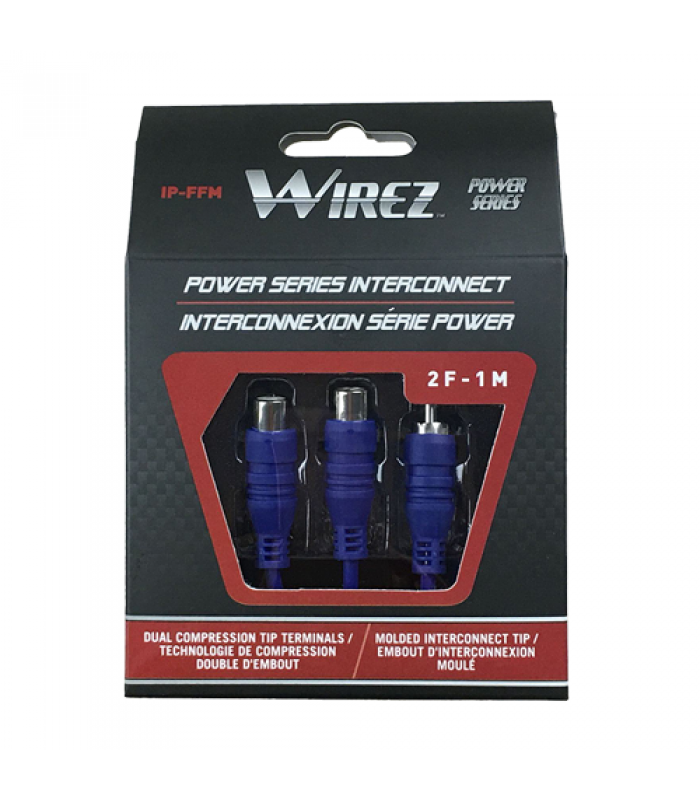Wirez Power Series Interconnect Y-Cable - 2 Female to 1 Male