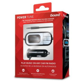 iSound Power Tune FM Transmitter with Built-In USB Charger