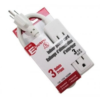 Indoor power cord 3ft (0.91m) 3 outlets