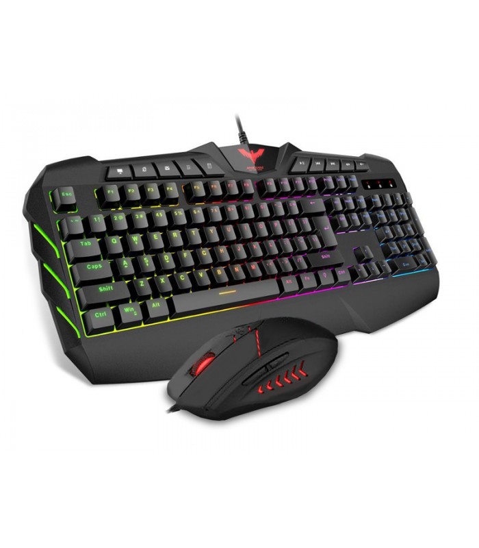 HAVIT HV-KB668CM Wired Multi-function LED Rainbow Backlit Keyboard and Mouse Combo Set