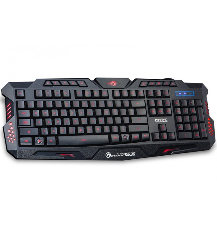 Marvo K636 Wired USB2.0 3-Color Backlight Membrane Gaming Keyboard