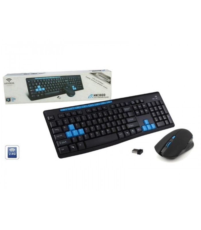 Ensemble de clavier sans fil 2.4Ghz et souris optique sans fil