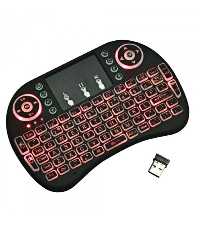 mini Air Mouse 92-keys QWERTY 2.4G Wireless Backlight Keyboard with Touchpad for Android TV Box