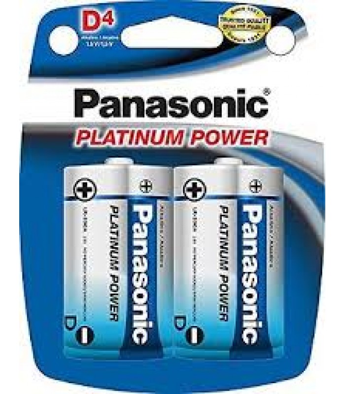 Panasonic Platinum Power Alkaline Batteries D - Pack of 4