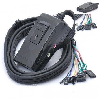 Desktop Power Button Switch Module for PC with USB Port Audio