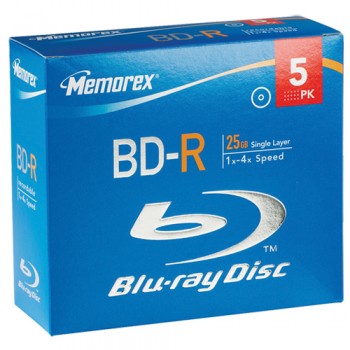 Memorex 5-Pack 4X 25GB Blu-ray (BD-R)