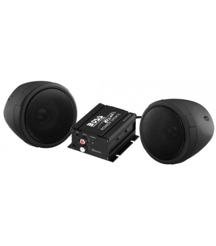 Boss Audio Système audio noir pour moto / VTT de 600 watts avec diffusion audio Bluetooth