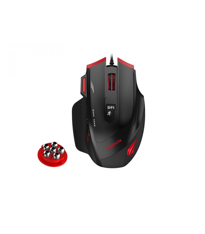 Havit MS1005 USB2.0 7 DEL souris avec 6 souris à poids de contrepoids - Noir