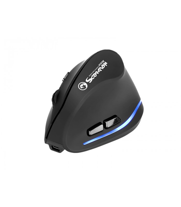 Marvo Scorpion Sans-fil 2.4Ghz, 2400DPI avec batterie Rechargeable, lumière LED bleue, souris de jeu ergonomique droitier