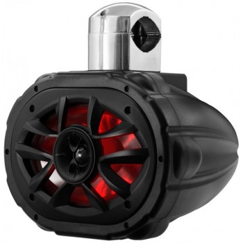 Boss MRWT69RGB 6x9" 600W 4-Way Marine Boat WakeTower LED RGB Speaker Black