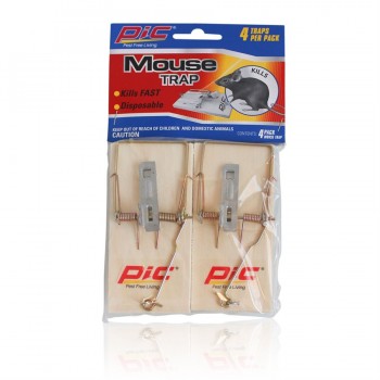 PIC Traditional wooden mouse trap - Pack of 4