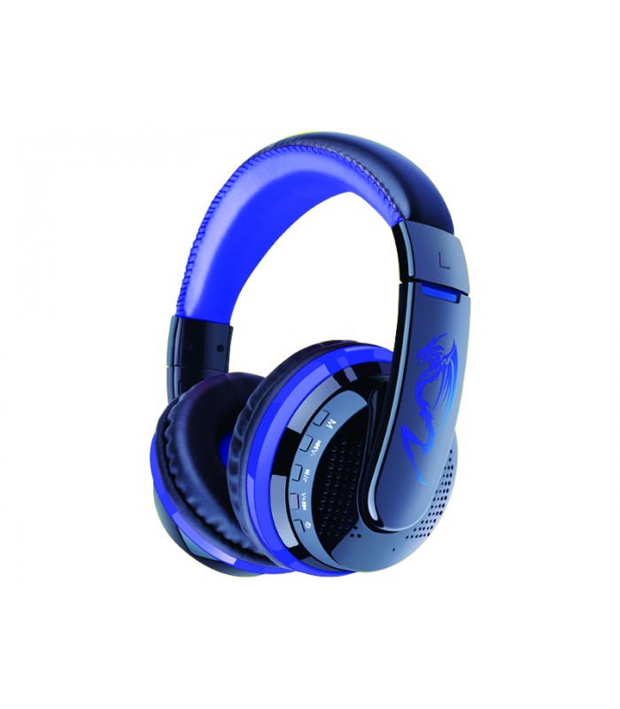 MX666 Wireless Bluetooth V4.0+EDR Stereo rechargeable Headphones Headset with built-in Mic support Micro SD Blue