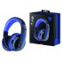 MX666 Wireless Bluetooth V4.0+EDR Stereo rechargeable Headphones Headset with built-in Mic support Micro SD Blue