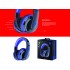 MX666 Wireless Bluetooth V4.0+EDR Stereo rechargeable Headphones Headset with built-in Mic support Micro SD Blue