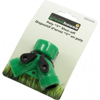 Valve d'arrêt double en Poly pour boyeau d'arrosage avec levier On/Off de Holland greenhouse