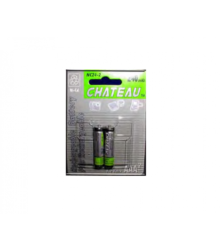 Piles Chateau rechargeables AAA NI-CD 1.2V 300mAh - Paquet de 2