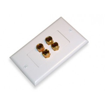 Yesa Screw Type 2 Pair binding posts decora wall plate white