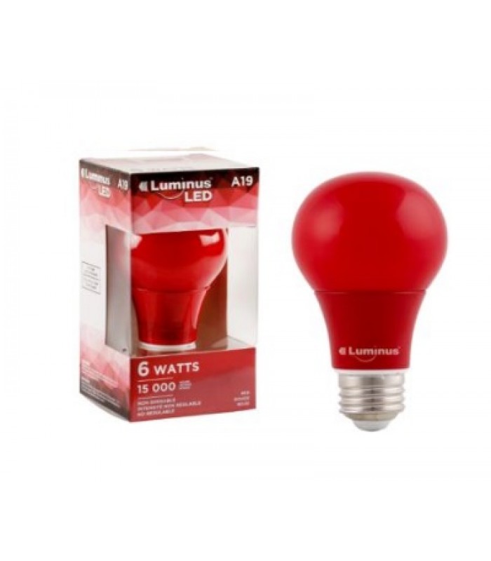 Ampoule DEL A19 6 Watt Rouge de Luminus Basix