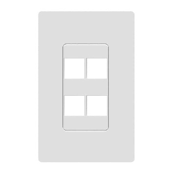 RedLink Plaque murale décora modulaire sans vis - 4 ports - Blanc