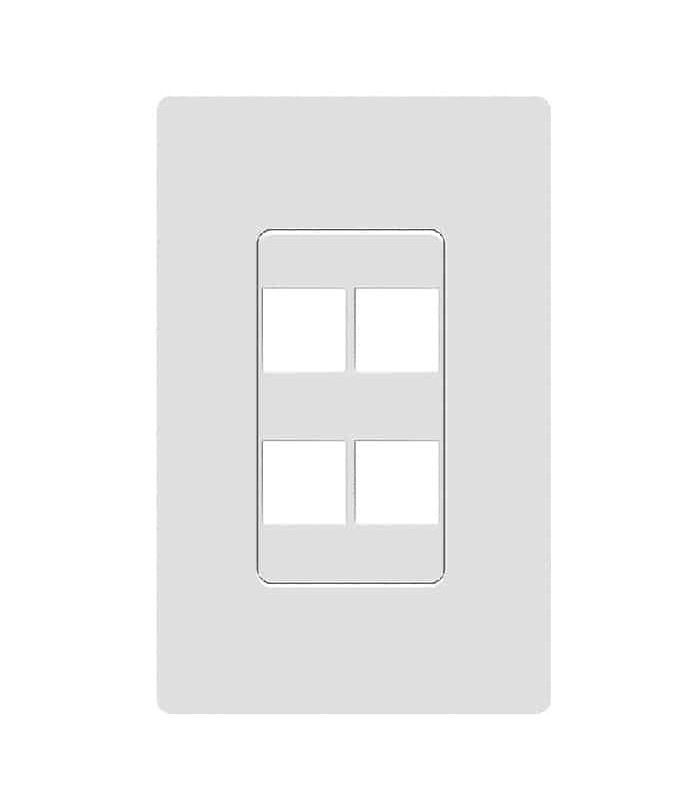 RedLink Decora Screwless Modular Wall Plate - 4 Ports - White