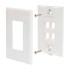 RedLink Plaque murale décora modulaire sans vis - 4 ports - Blanc