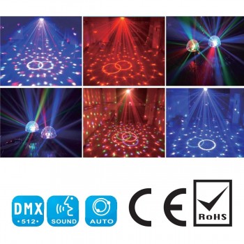 Boule de Cristal Magique, DEL RGB 6x3W ajustable