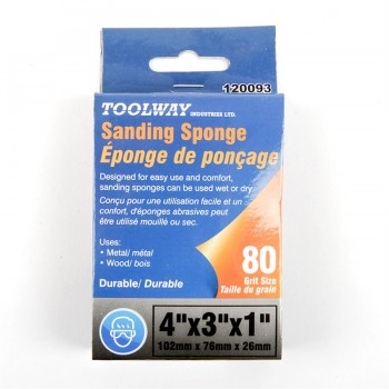 Sanding Sponge 4 in x 3 in x 1 in (80 Grit) Silicon Carbide