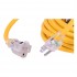 FlexiCord Extension Cord Outdoor SJTW 14/3 Lighted Single Tap Yellow - 50 ft