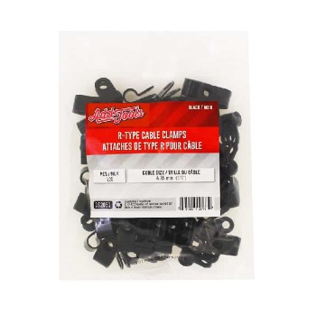 AddTools Attache pour câble - 1/4 po. - Type R - Noir - Paquet de 100