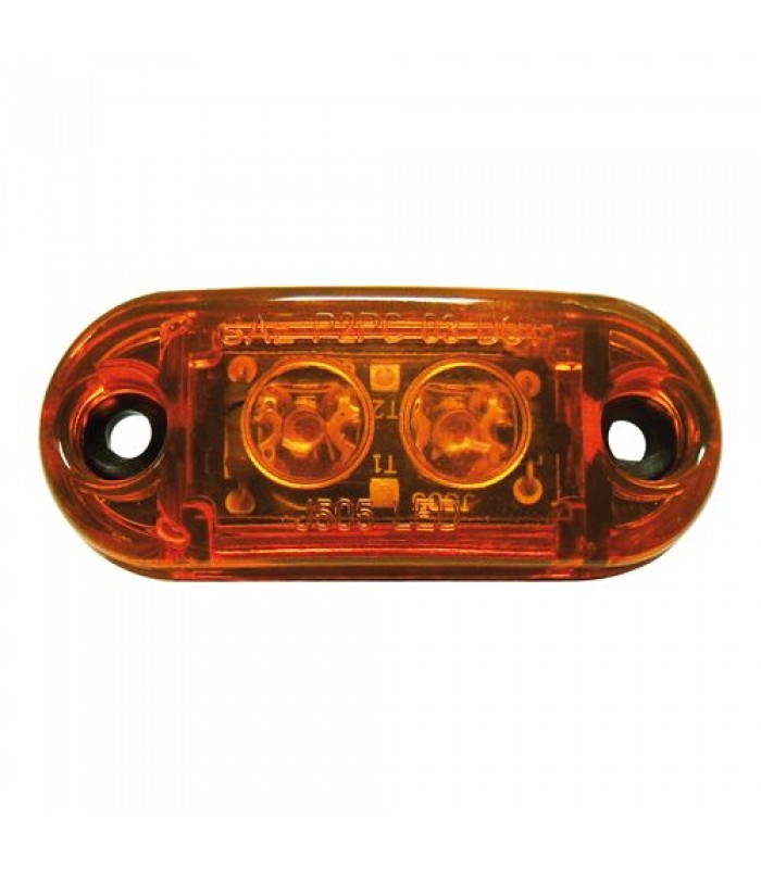 2-1/2 in. Oval Amber 2-LED CL/MK. P2 Rated Clearance / Marker Lamp - Amber