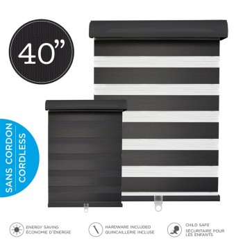 Hauz Cordless Shades 40 x 84 in. Black