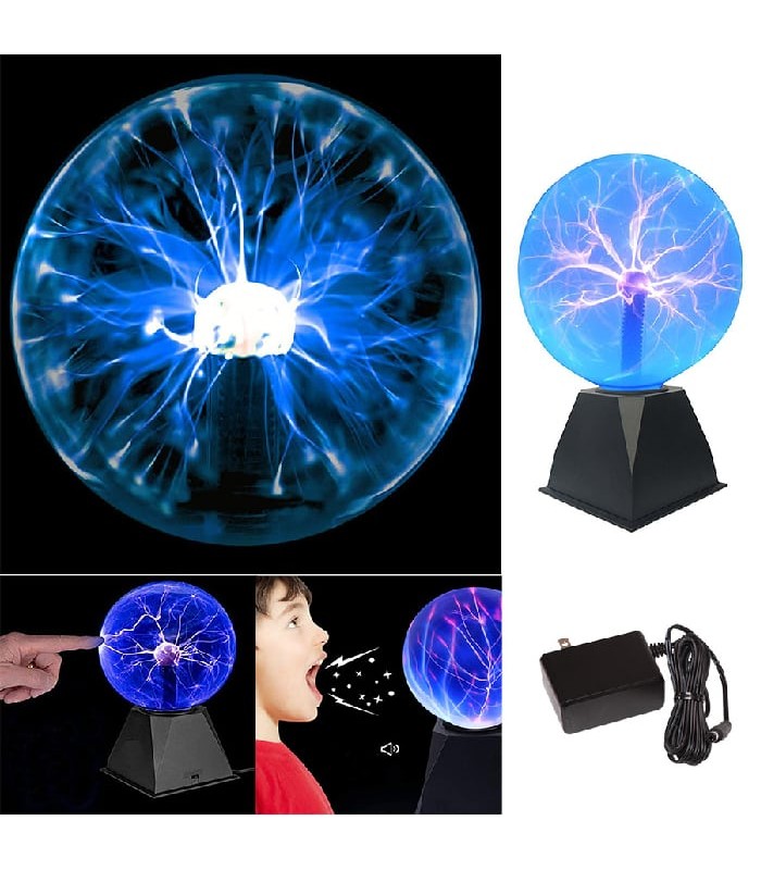 6 in. Plasma Ball Responsive to Sound and Touch - Blue