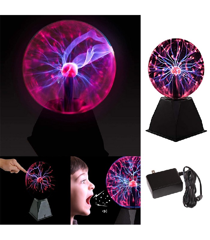 6 in. Plasma Ball Responsive to Sound and Touch - Red