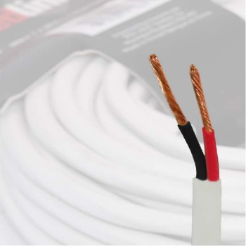 RedLink Fil à haut-parleur - 2C/14 AWG - CL2 - FT4 - Blanc - 30 m