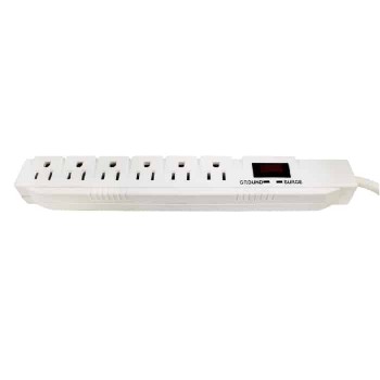 PureVolt 6-Outlet Surge Bar - 1200 Joules - 15 A - White - 1.82 m