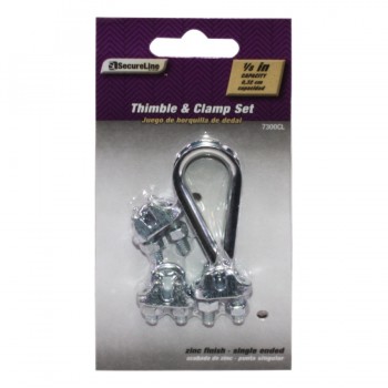 Fixation et attache pour câble d'acier 1/8 po