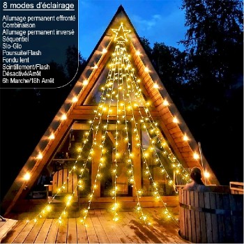 9 Branch Fairy Lights with Star Tree Topper - 317 LED - 3000K - 3.25 m/Branch