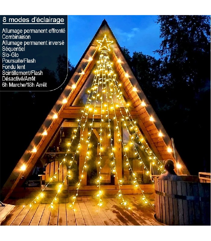 9 Branch Fairy Lights with Star Tree Topper - 317 LED - 3000K - 3.25 m/Branch