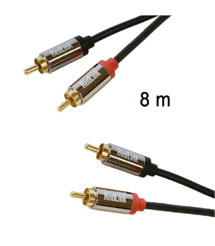 RedLink 2 x RCA Male to 2 X RCA Male Cable - 8 m