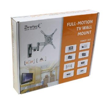Brateck Full Motion Vehicle Wall Mount for 13" to 43" Flat TV - 15 Kg