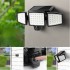 PureVolt Outdoor Solar Motion Sensor Security Light - Triple Head - 32 W - 6000 K - Black