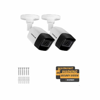 Fausse caméra de surveillance de type ''Bullet'' - Defender 4K - Paquet de 2