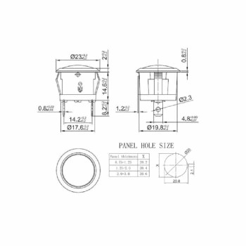 PureVolt Témoin lumineux DEL - Tête affleurante - 12 V CC - Rouge
