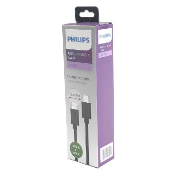 Philips Câble USB-C mâle à USB-C mâle - Noir - 1.2 m (4 pi)