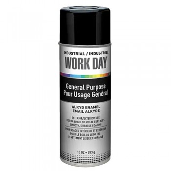 Peinture émail industrielle, Noir, 10 oz, Canette aérosol, Lustré