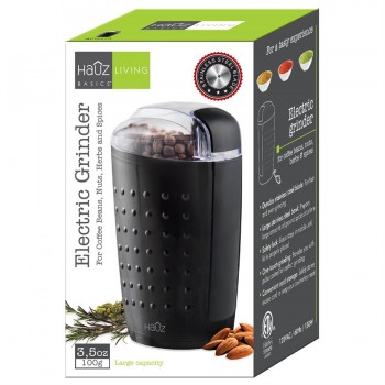 One touch Electric coffee, spices and herbs grinder 100 g capacity - Black