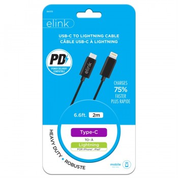 eLink Câble robuste USB-C à Lightning de 6.6 pi
